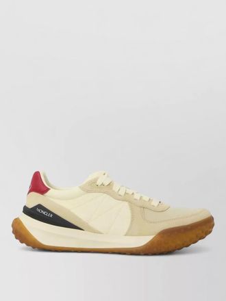 Moncler leather panelled logo-print low-top sneakers