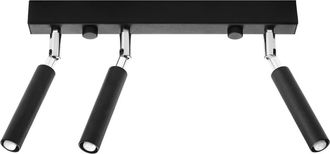 Wonderlamp L&aacute;mpara de techo moderno de metal negro con 3 focos