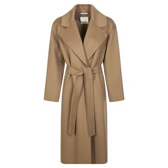 Max Mara Belted Coats, female, Beige, Size: 2XS Hobby Cappotto Vestaglia