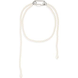 Simone Rocha Faux Pearl Carabiner Necklace at Nordstrom