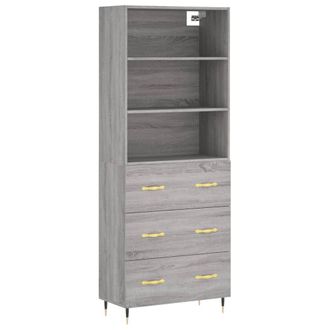 Berkfield Home Highboard Grey Sonoma 69.5x34x180 cm Engineered Wood