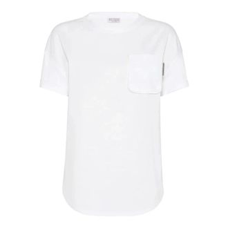 Brunello Cucinelli Dames, Tops, Wit, Maat: M Katoen