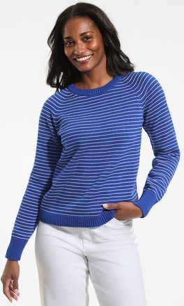 Lands End Drifter Jacquard Raglan Crew Neck Sweater in Puffins/blue at Nordstrom, Size X-Large P