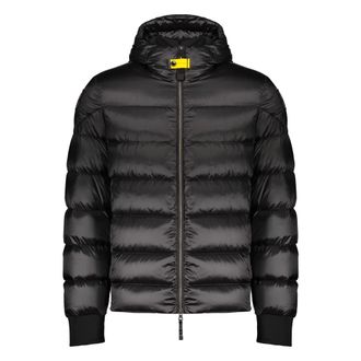 Parajumpers Down Jackets, male, Black, XL, Black Hooded Down Puff Jacket