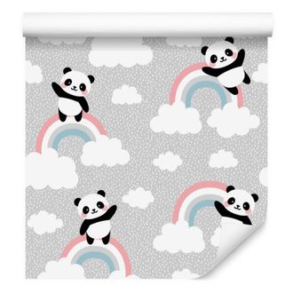 OEM Carta Da Parati Con Motivo Panda E Nuvole Per Soggiorno E Camera Da Letto, 50x1000 Cm