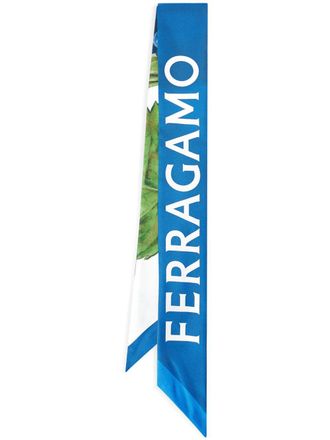 Ferragamo Sjaal met print - Blauw