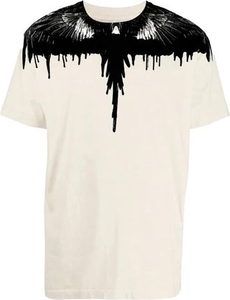 Marcelo Burlon Gedruid T-shirt - Heren - T-shirts - Wit - M - Katoen - Tops