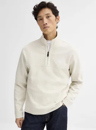 BOSS Mens Tennis club zip-neck sweatshirt