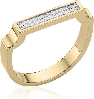 Monica Vinader Gold Signature Diamond Ring Diamond