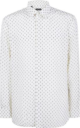 Tom Ford Overhemden, Heren, Veelkleurig, XL, Crepe de Chine Paisley Print Fluid Fit Shirt