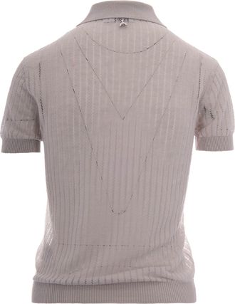 Patrizia Pepe Womens Polo Shirt Jacquard Fresh Grey Jumpers Sweater