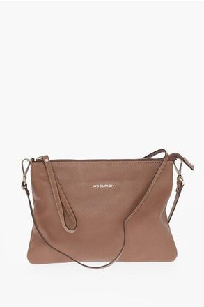 Woolrich Leather Clutch with Gold-Effect Logo size One Size