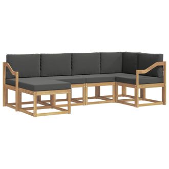 vidaXL Conjunto De Sof&aacute;s De Exterior 6 Pcs Blanco Y Antracita Vidaxl
