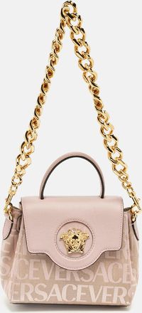 Versace Lilac Jacquard Canvas And Leather