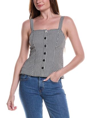 Vince Camuto Button Front Fitted Tank Top