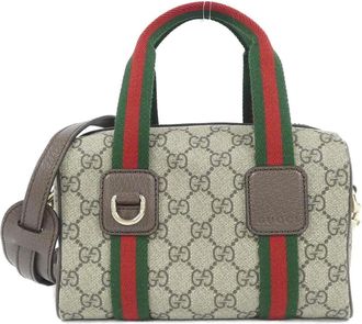Gucci Beige Brown Gg Supreme Boston Bag (Pre-Owned)