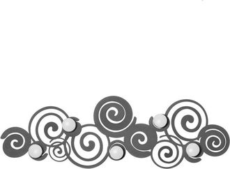 Arti e Mestieri Arti E Mestieri - Appendiabiti Orfeo fango da parete con 6 ganci in ferro, design moderno salvaspazio per ingresso, camera e bagno, made in Italy