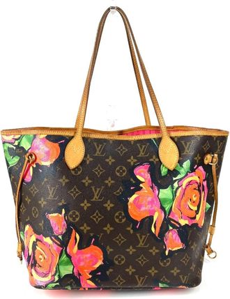 Louis Vuitton Brown Pink Canvas Shoulder Bag Tote Bag (Pre-Owned)