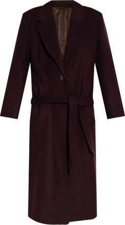 The Attico Cappotto in lana con cintura - Rosso