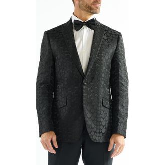 The Savile Row Company Dotted Jacquard Evening Jacket in Black at Nordstrom Rack, Size 42Regular