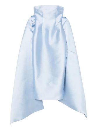 Solace London Renee strapless midi dress - women - Polyester - 12 - Blue