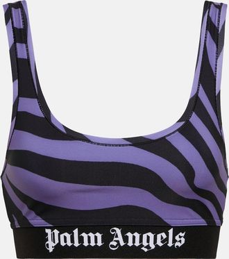 Palm Angels Zebra-print sports bra