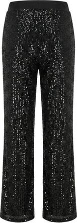 Emma & Gaia Sequin Broeken - Dames - Straight fit broeken - Zwart - M - Pailletten - Broeken
