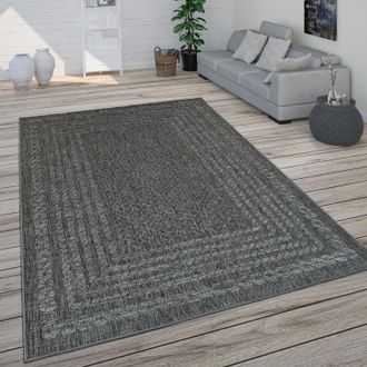 Paco Home Paco Home - Alfombra Interior Exterior Balc&oacute;n Terraza Cocina Dise&ntilde;o Escandinavo Moderno 80x150 Cm, Antracita