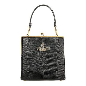 Vivienne Westwood Handbags, female, Black, Size: ONE SIZE Queeny Square Frame Purse