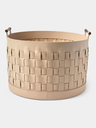 Rabitti 1969 Ravenna Leather Round Tall Basket