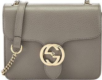 Gucci Grey Leather Interlocking Crossbody (Authentic Pre-Loved)