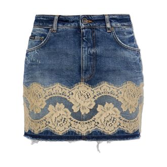 Dolce & Gabbana Denim Skirts, female, Blue, Size: 2XS Vintage-effect Denim Skirt