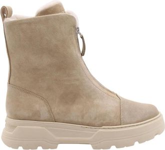 Paul Green Stijlvolle enkellaars met brede rand - Dames - Enkellaarsjes - Beige - 39 EU - Schoenen