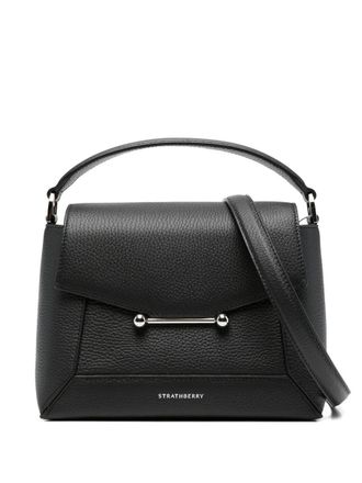 Strathberry Mosaic Top Handle Grain Black - Silver Hardware Bags