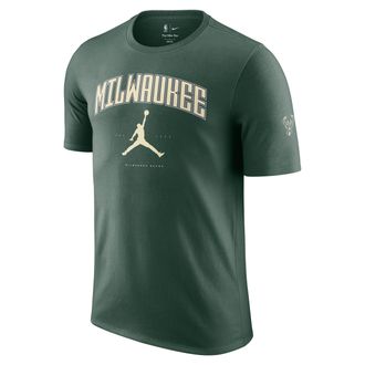 Nike Mens Milwaukee Bucks Essential Jordan NBA T-Shirt in Green | HQ1240-323