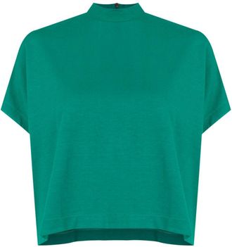 Lenny Niemeyer T-shirt crop con collo rialzato - Verde