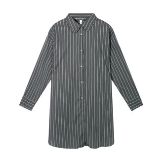 10 Days Shirts, female, Gray, XS, Striped Oversized Cotton Blouse