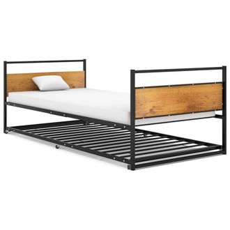 vidaXL Estructura De Cama Extra&iacute;ble Sin Colch&oacute;n Metal Negro 90x200 Cm Vidaxl