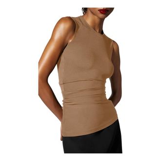 Wolford Top in Crepe Jersey Senza Maniche - - Tops - Donna - Beige - M