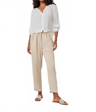 Bella Dahl Lina Pleated Drawstring Trouser In Khaki Shell