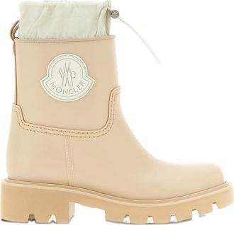 Moncler Kickstream drawstring logo-patch rain boots - Toni neutri