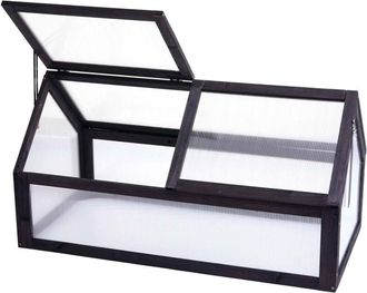 Hhg Nunca Usado] Marco Fr&iacute;o Hhg 571, Cama De Plantaci&oacute;n De Invernadero, Madera Certificada Mvg Infinitamente Ajustable 108x57x54cm, Antracita