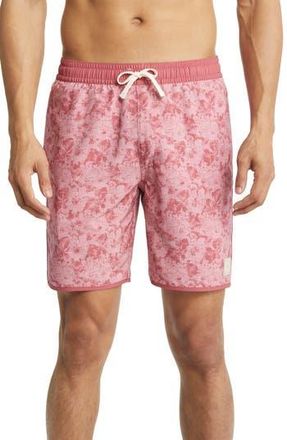 Travis Mathew Sea of Flames Swim Trunks in Heather Earth Red at Nordstrom Rack, Size Xx-Large