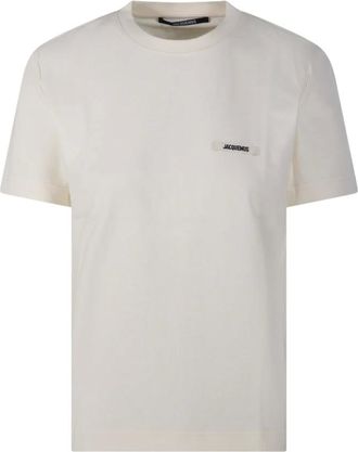 Jacquemus Tops, Dames, Wit, XS, Le Tshirt Gros Grain MC