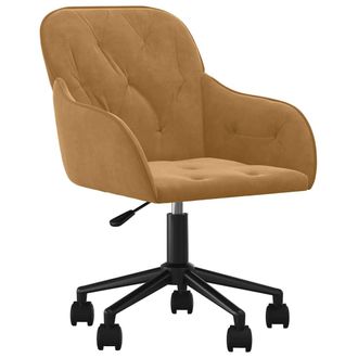 vidaXL Silla De Oficina Giratoria De Terciopelo Marr&oacute;n Vidaxl