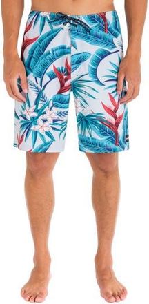 Hurley Print Swim Trunks in Light Blue at Nordstrom Rack, Size 29