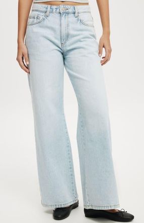 Cotton On Womens Relaxed Wide Jean in Pearl Blue at Nordstrom, Size 16