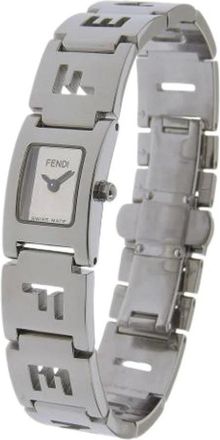 Fendi Pre-owned Watches, female, Gray, Size: ONE SIZE Pre-owned Logo Stainless Steel Quartz 3150L