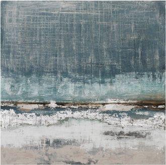 Schubiger M&ouml;bel Bild Abstraktes Gem&auml;lde in Blau und Silber 1