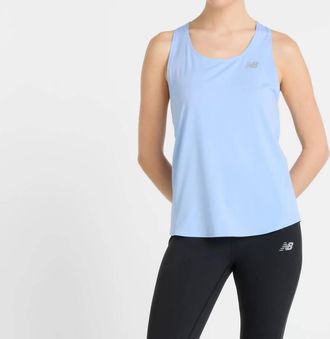 New Balance Race Day Singlet In Baby Blue